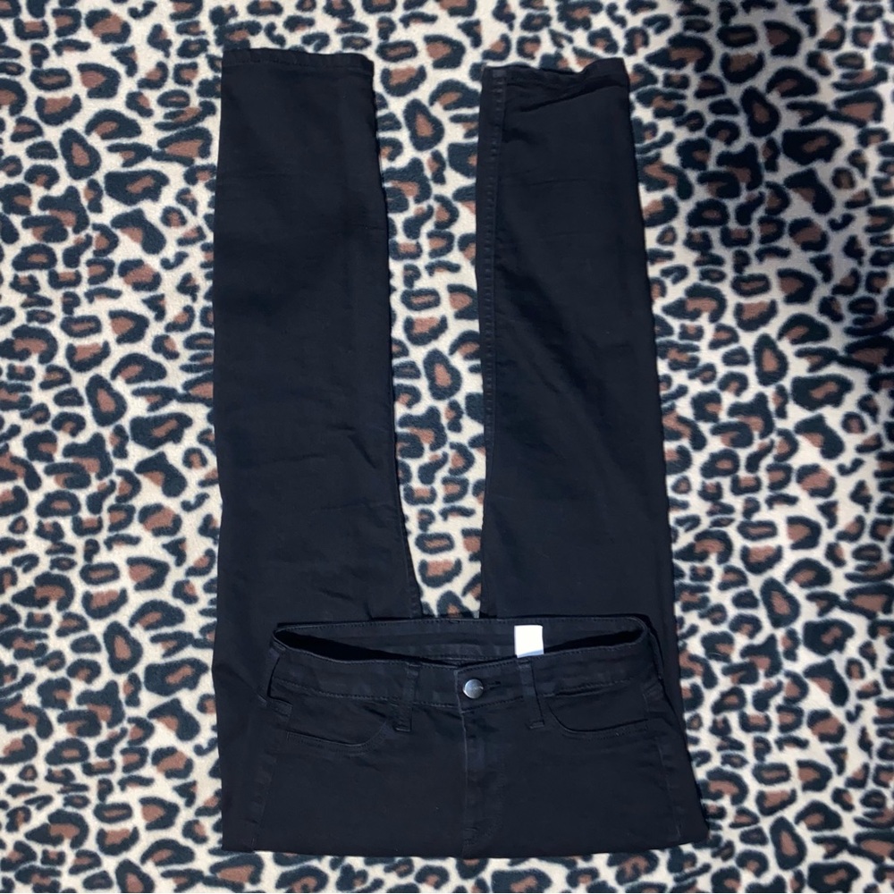 black denim skinny ankle jeans